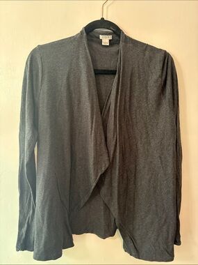J. Crew Dark Charcoal Open Draped Cardigan
